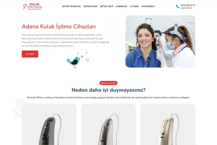 Adana Kulak İşitme Sitesi Tasarımı