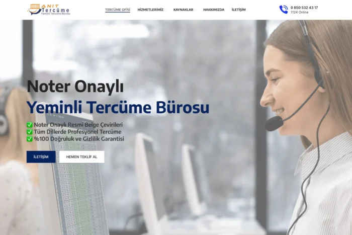 Anıt Tercüme Web Sitesi Tasarımı