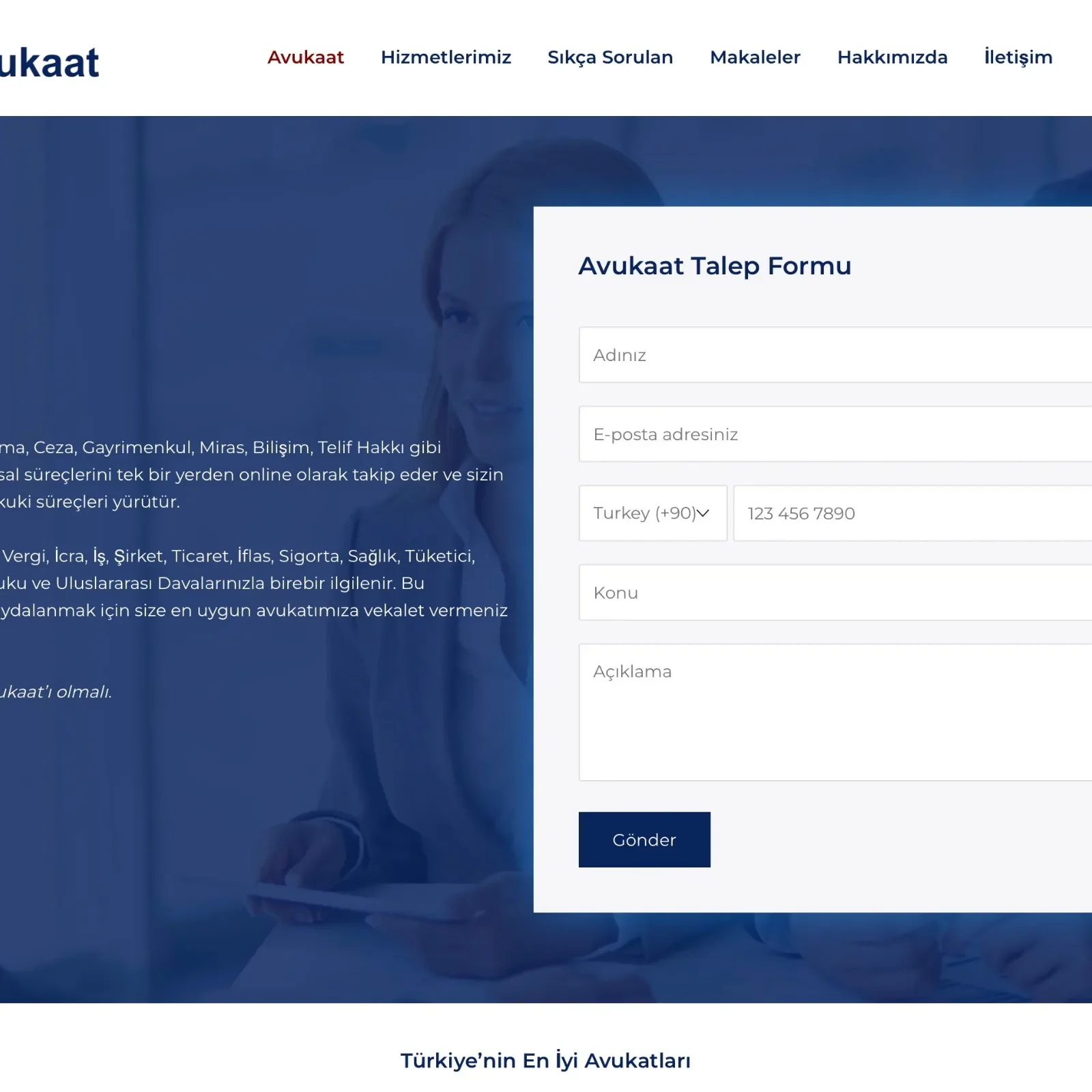 Avukaat Blog Sitesi Tasarımı