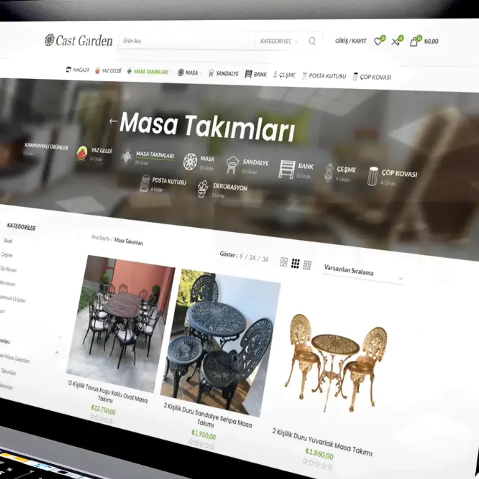 Cast Garden Bahçe Mobilyaları Sitesi Tasarımı