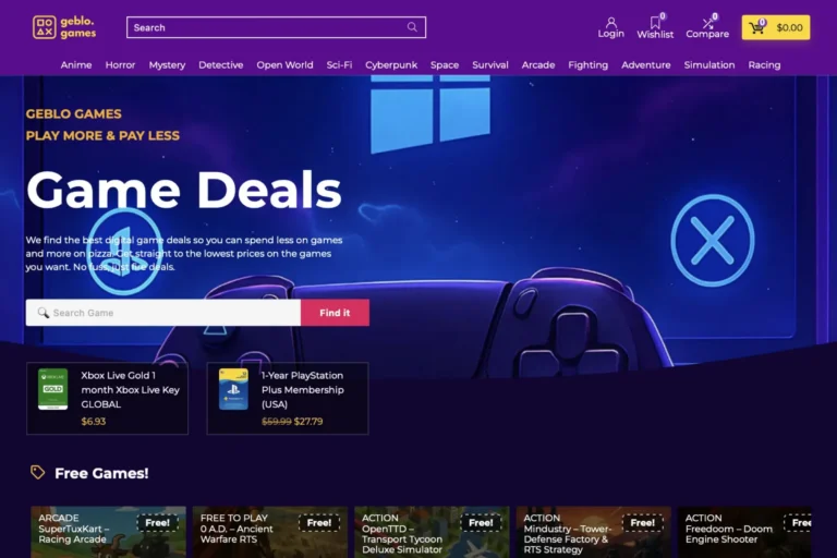 Geblo Games Oyun Platformu Sitesi Tasarımı