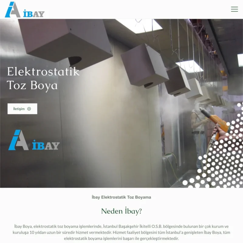 İbay Boya Web Sitesi Anasayfa