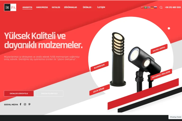 İrpa Aydınlatma Web Sitesi Tasarımı