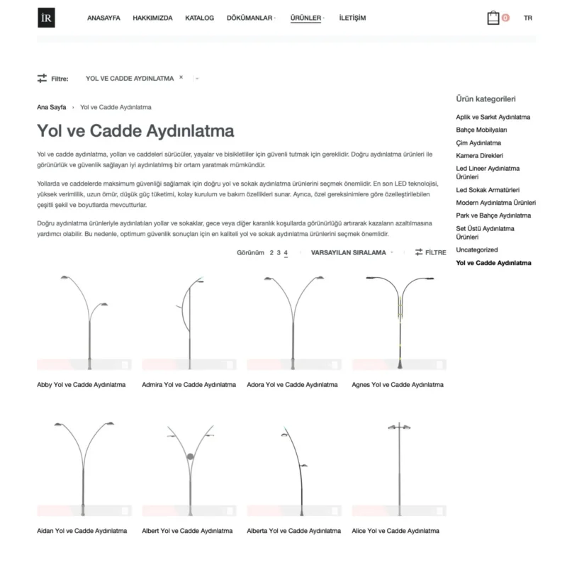 İrpa Aydınlatma - Katalog Sitesi - Kategori Sayfası