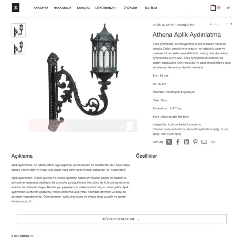 İrpa Aydınlatma - Katalog Sitesi - Ürün Sayfası