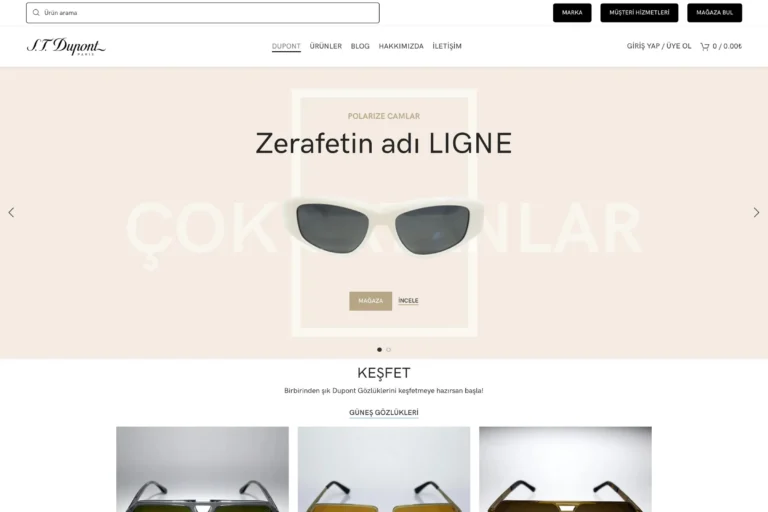 S.T. Dupont Gözlük Sitesi Tasarımı