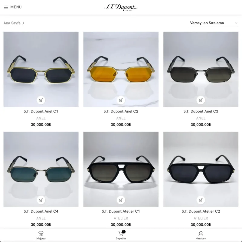 S.T. Dupont Gözlük Sitesi Kategori Sayfası