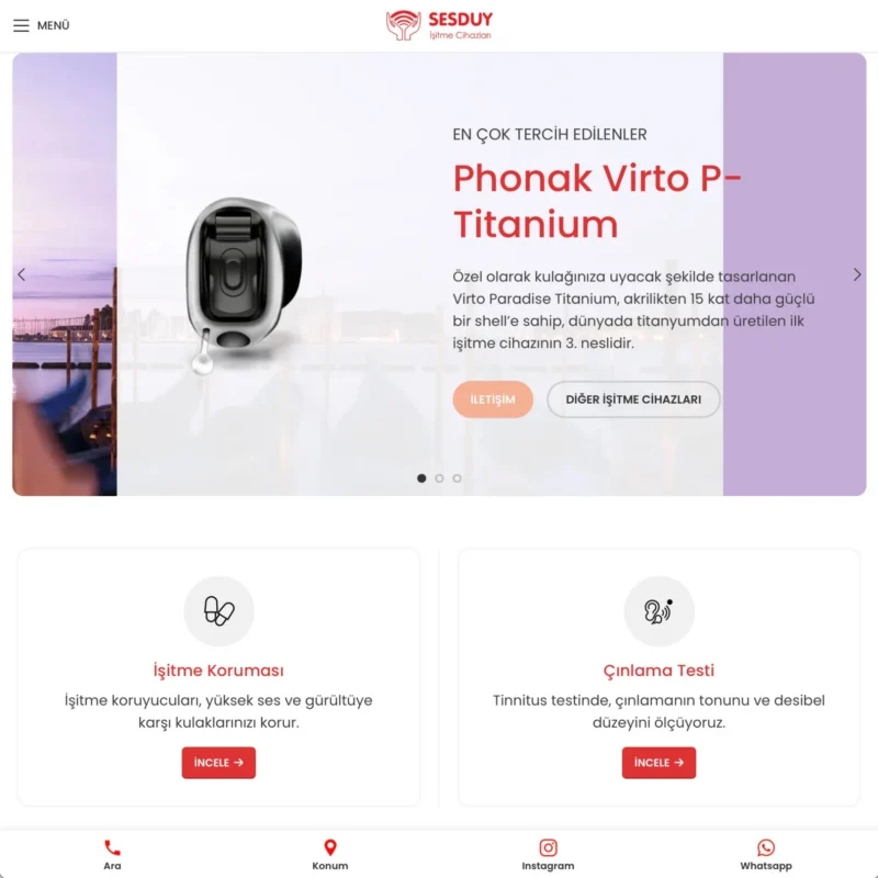 Sesduy İşitme Web Sitesi Anasayfa Tasarımı Sesduy İşitme Web Sitesi Anasayfası