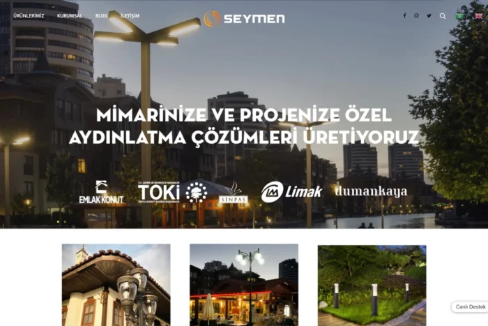 Seymen Aydınlatma Katalog Sitesi Tasarımı