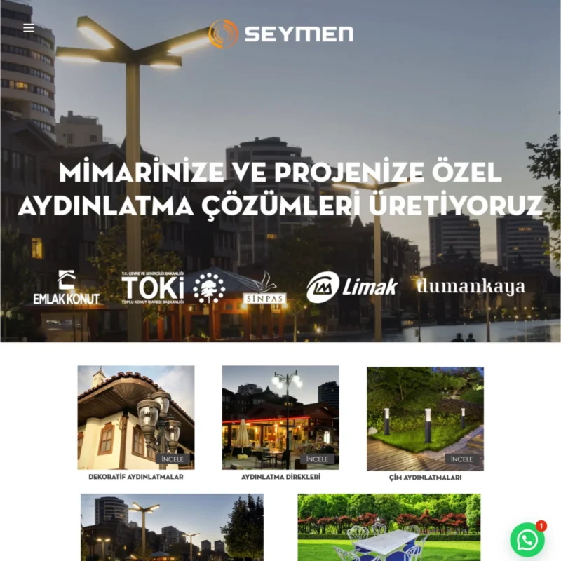 Seymen Aydınlatma Katalog Sitesi Anasayfası