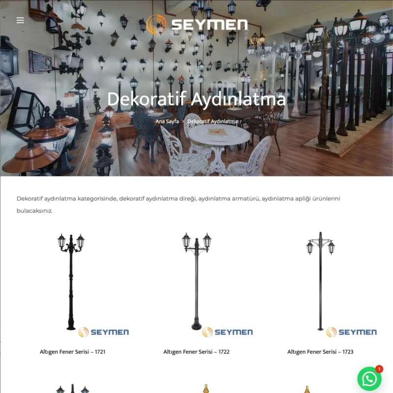 Seymen Aydınlatma - Katalog Sitesi - Kategori Sayfası