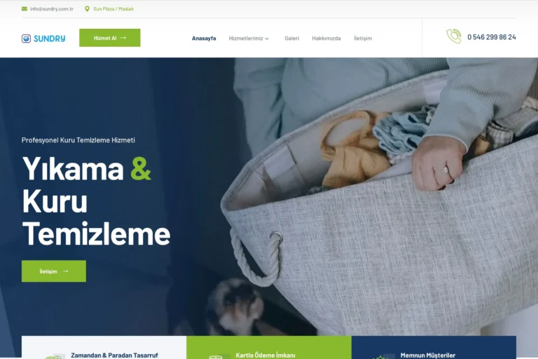Sundry Kuru Temizleme Sitesi Tasarımı